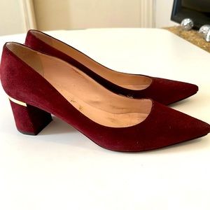 Kate Spade maroon suede low heels